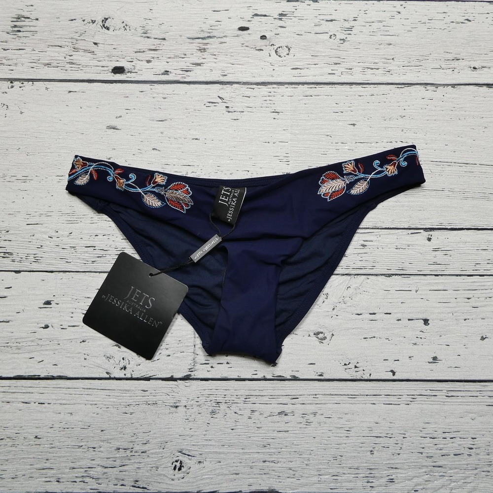 Jets Australia Hipster Bikini Bottom Womens US 4 Embroidered Floral Swim Swimwea